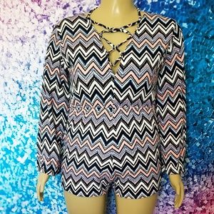 NWOT Multicolor Zigzag Romper